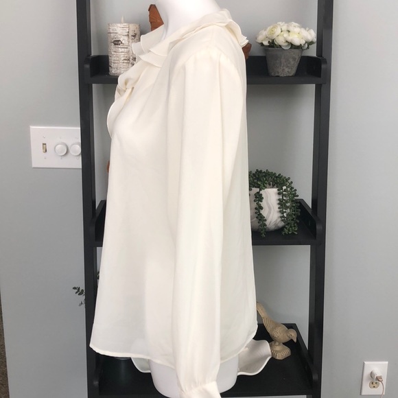 VTG Susan Bristol sheer ivory long sleeve blouse - Picture 3 of 10